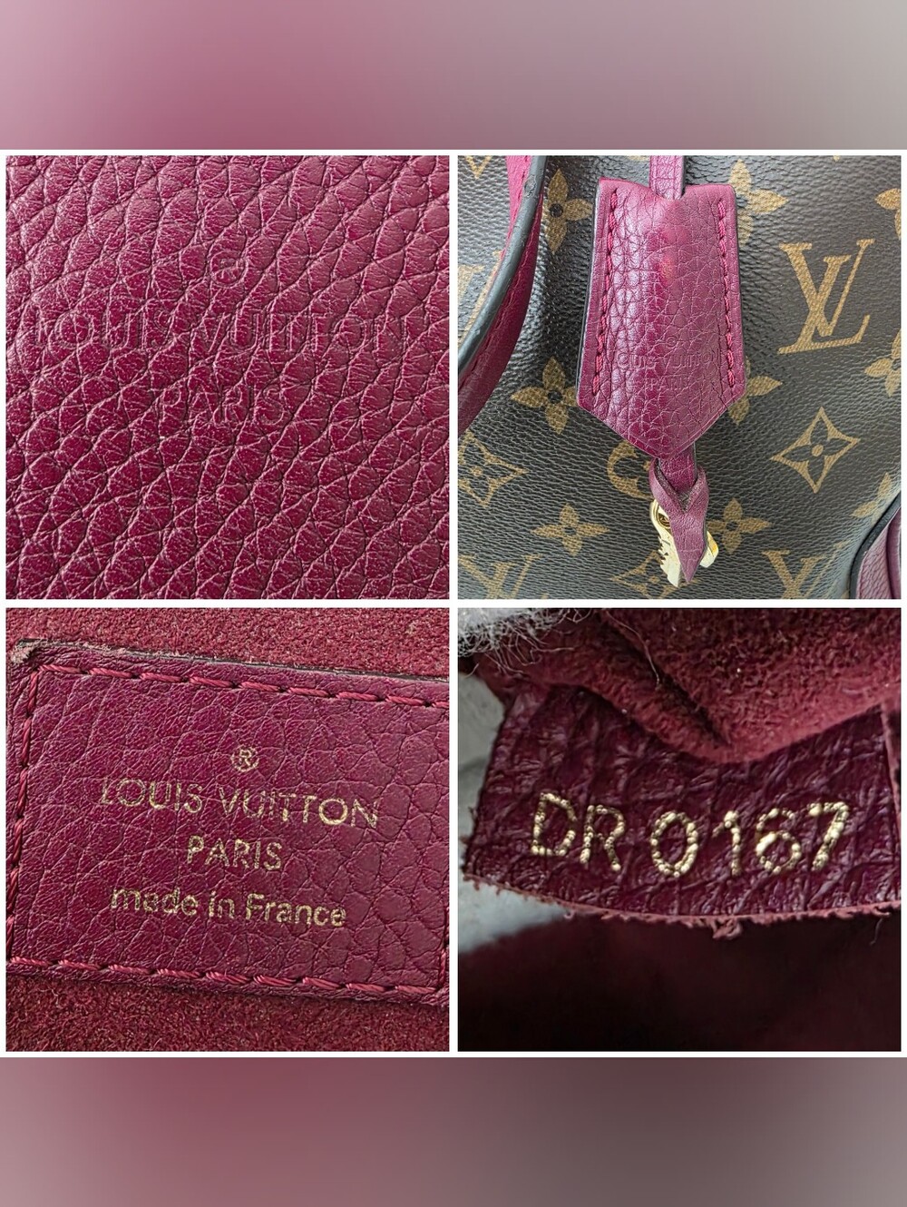 Auth Louis Vuitton Monogram Retiro NM Burgundy Tote Bag - Picture 5 of 11